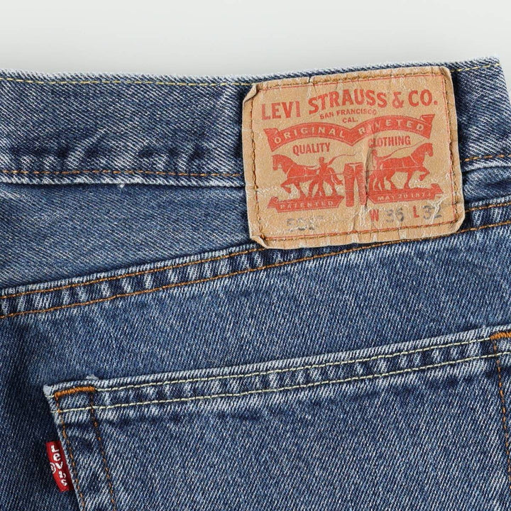 Levi's 505 tapered denim pants for men, size w36 cotton blue type Vintage Second Hand