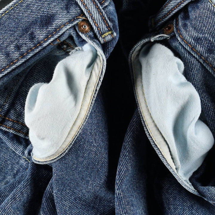 Levi's 505 tapered denim pants for men, size w36 cotton blue type Vintage Second Hand
