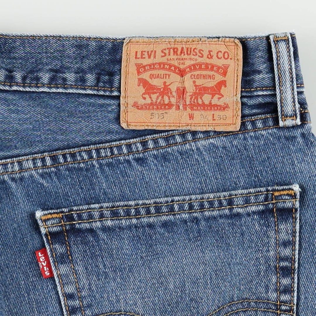 Levi's 505 tapered denim pants for men, size w36 cotton blue type Vintage Second Hand