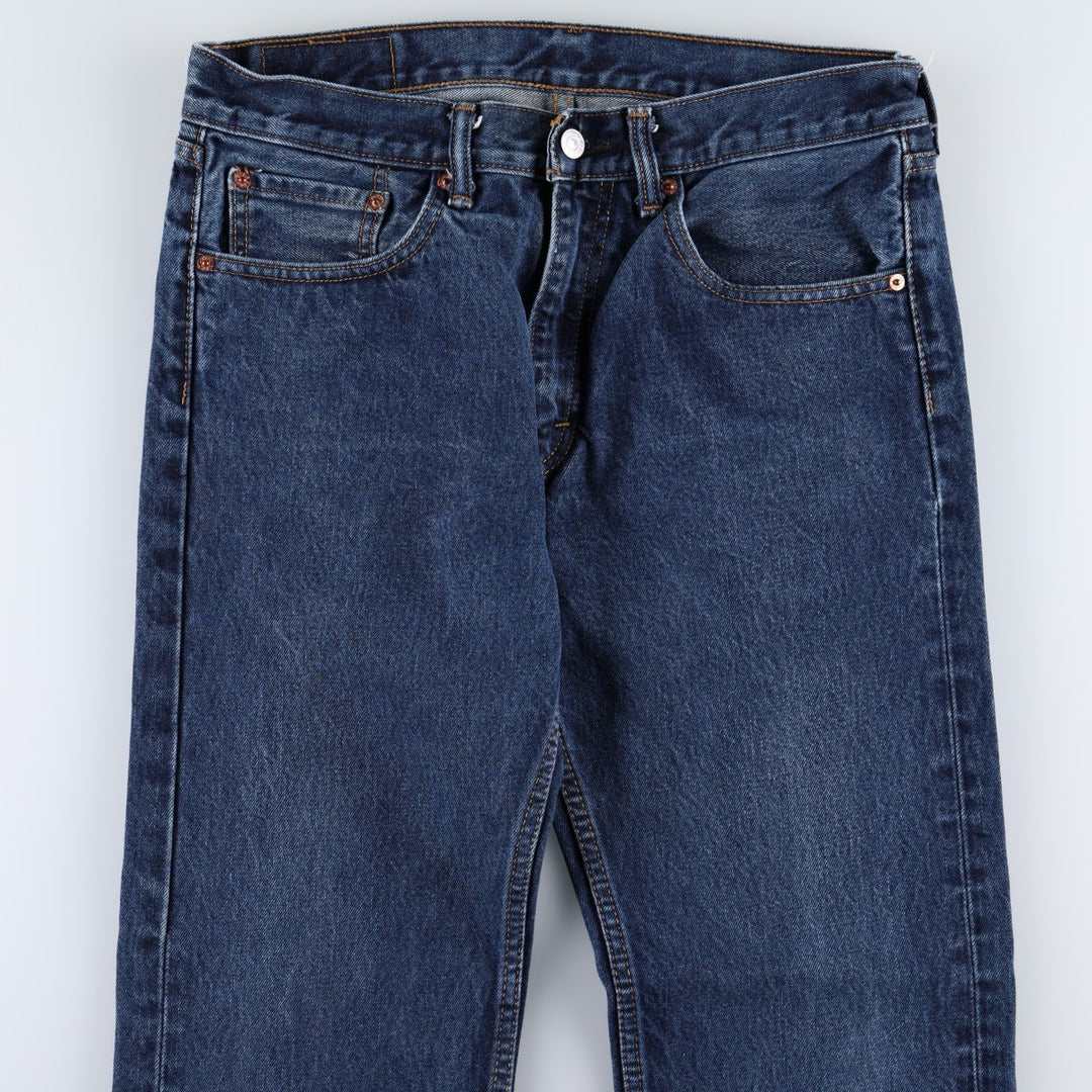 Levi's 505 tapered denim pants for men, size W34 cotton blue type Vintage Second Hand
