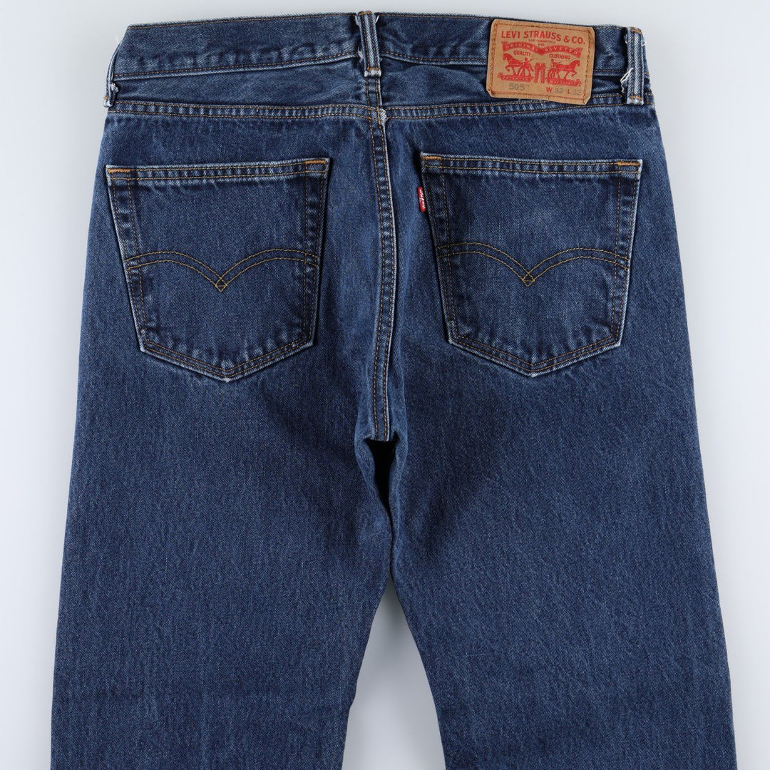 Levi's 505 tapered denim pants for men, size W34 cotton blue type Vintage Second Hand