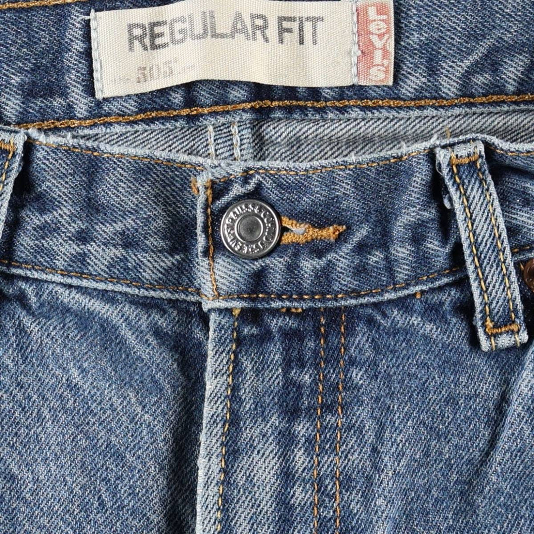 00'S Levi's 505 REGULAR FIT tapered denim pants for men, size w34 cotton blue type Vintage Second Hand