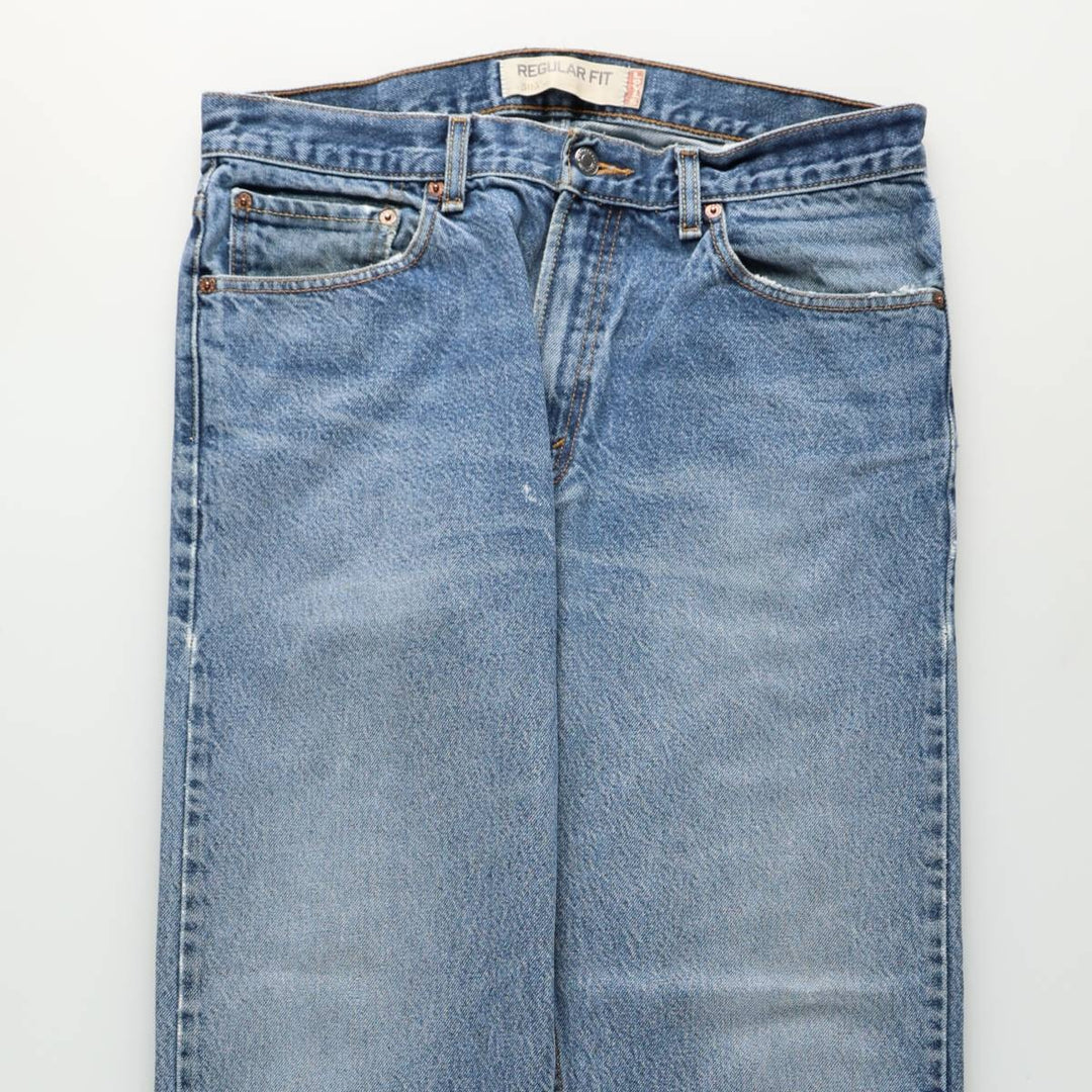 00'S Levi's 505 REGULAR FIT tapered denim pants for men, size w34 cotton blue type Vintage Second Hand