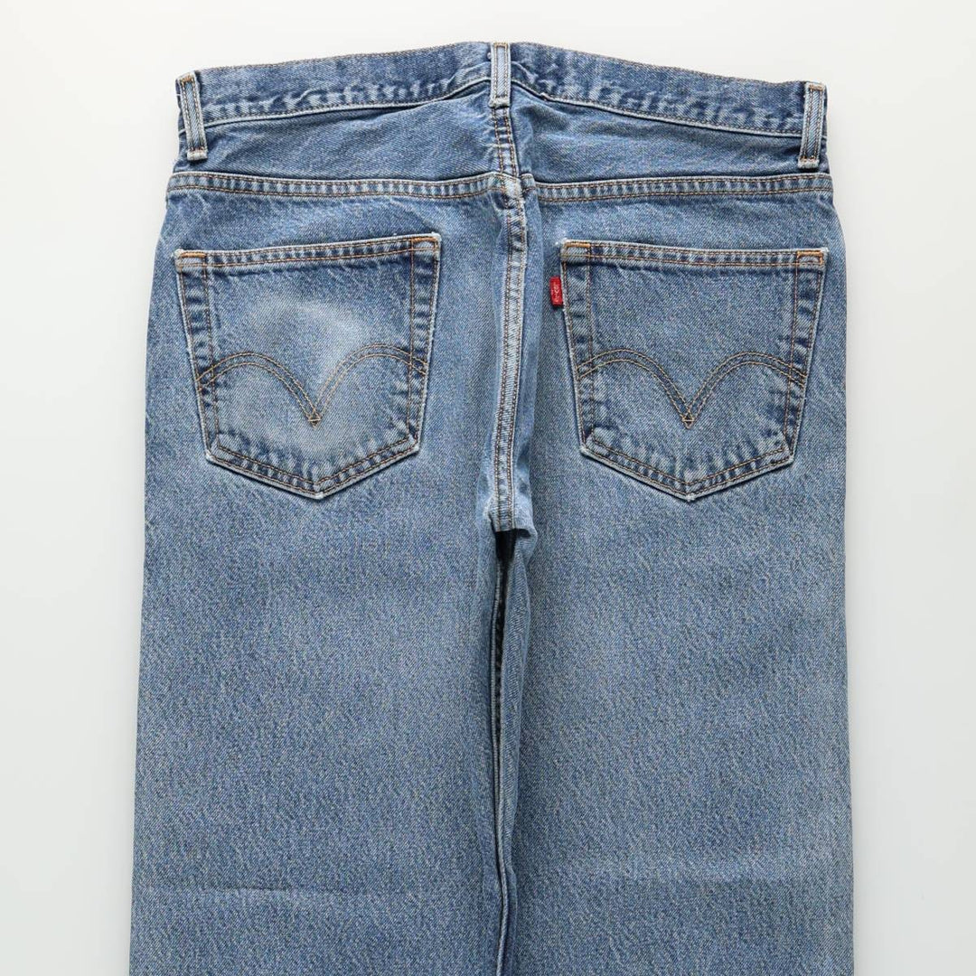 00'S Levi's 505 REGULAR FIT tapered denim pants for men, size w34 cotton blue type Vintage Second Hand