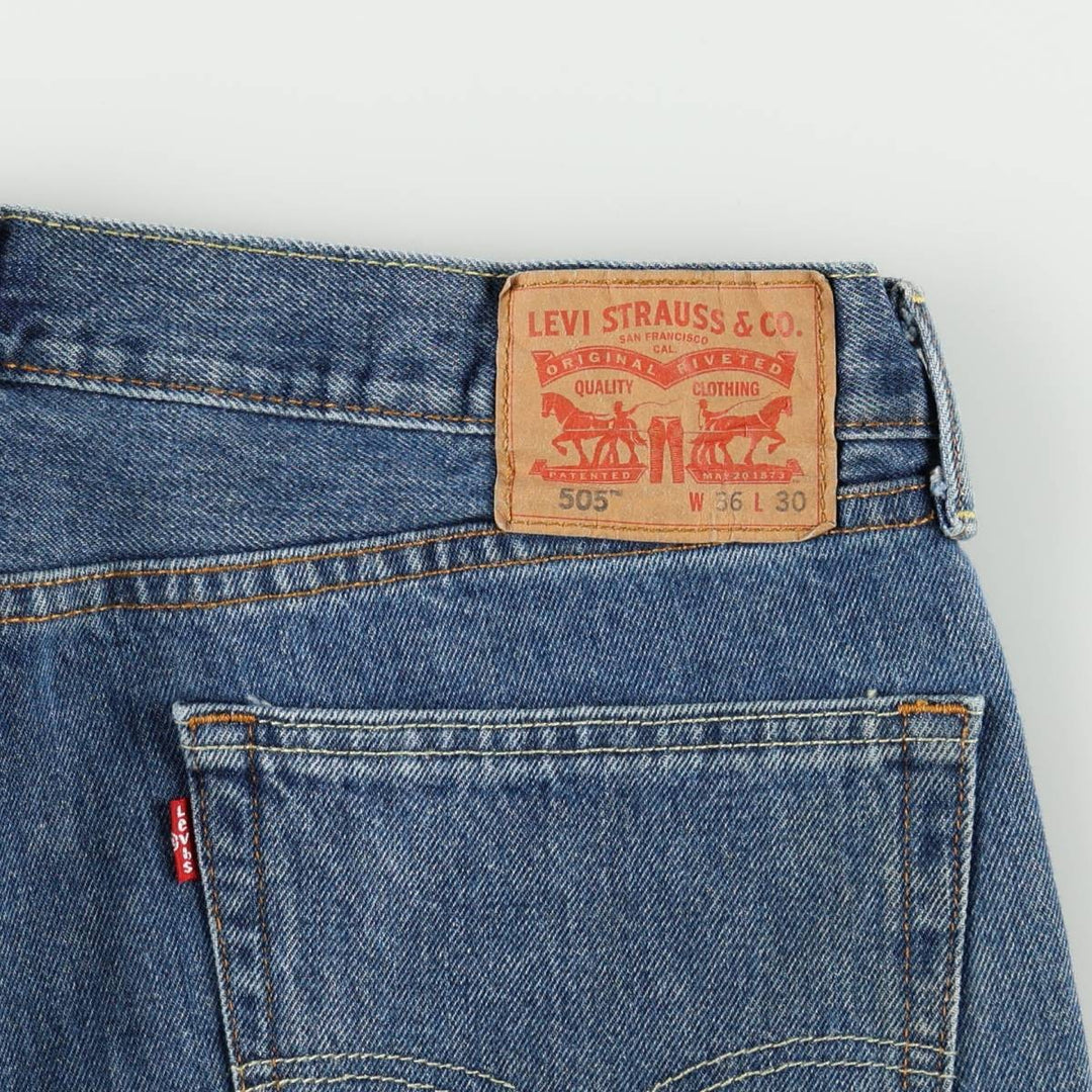 Levi's 505 tapered denim pants for men, size w37 cotton blue type Vintage Second Hand