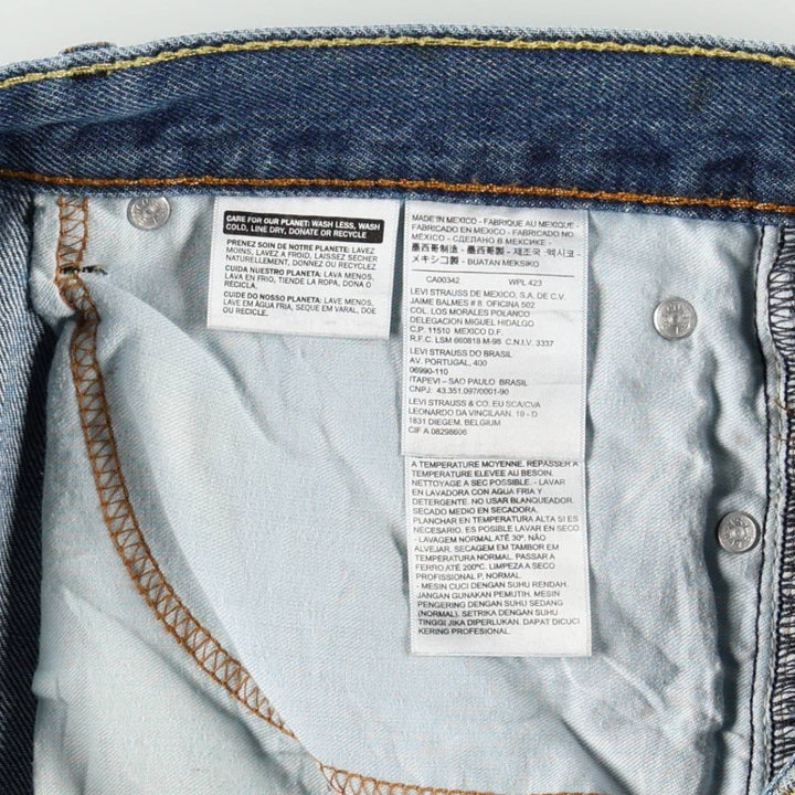 Levi's 505 tapered denim pants for men, size w37 cotton blue type Vintage Second Hand