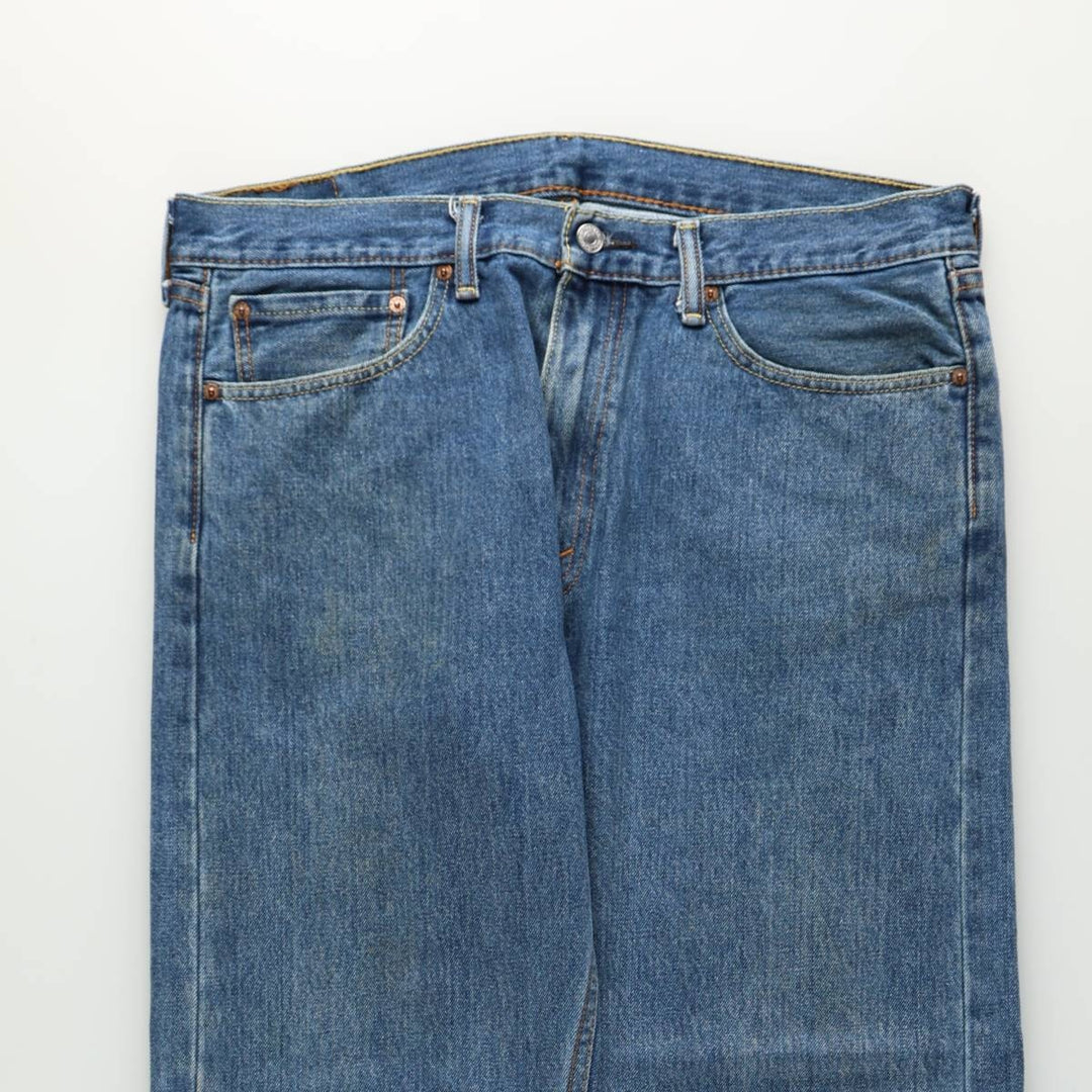 Levi's 505 tapered denim pants for men, size w37 cotton blue type Vintage Second Hand