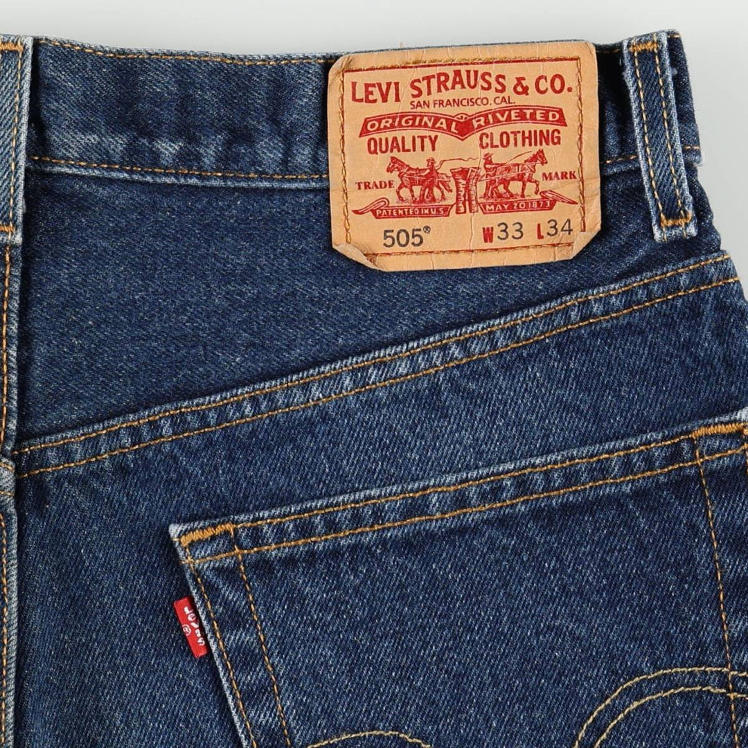Levi's 505 REGULAR FIT tapered denim pants for men, size w36 cotton blue type Vintage Second Hand