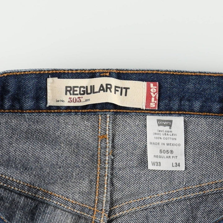 Levi's 505 REGULAR FIT tapered denim pants for men, size w36 cotton blue type Vintage Second Hand