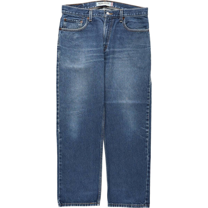 00'S Levi's 505 REGULAR FIT tapered denim pants for men, size w35 cotton blue type Vintage Second Hand
