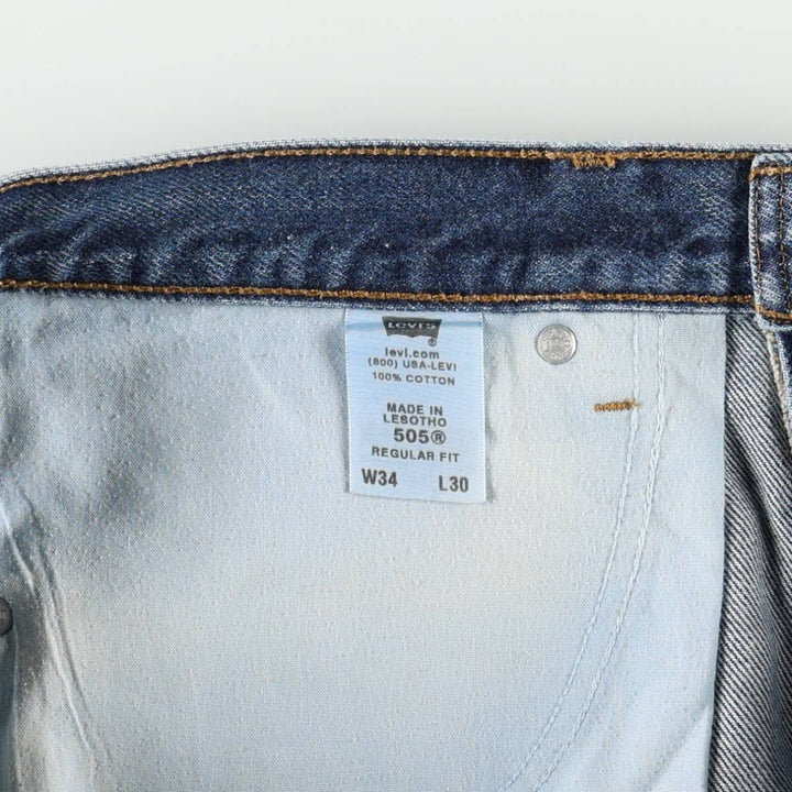 00'S Levi's 505 REGULAR FIT tapered denim pants for men, size w35 cotton blue type Vintage Second Hand