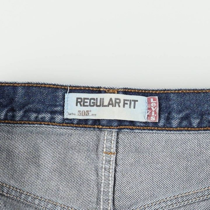 00'S Levi's 505 REGULAR FIT tapered denim pants for men, size w35 cotton blue type Vintage Second Hand