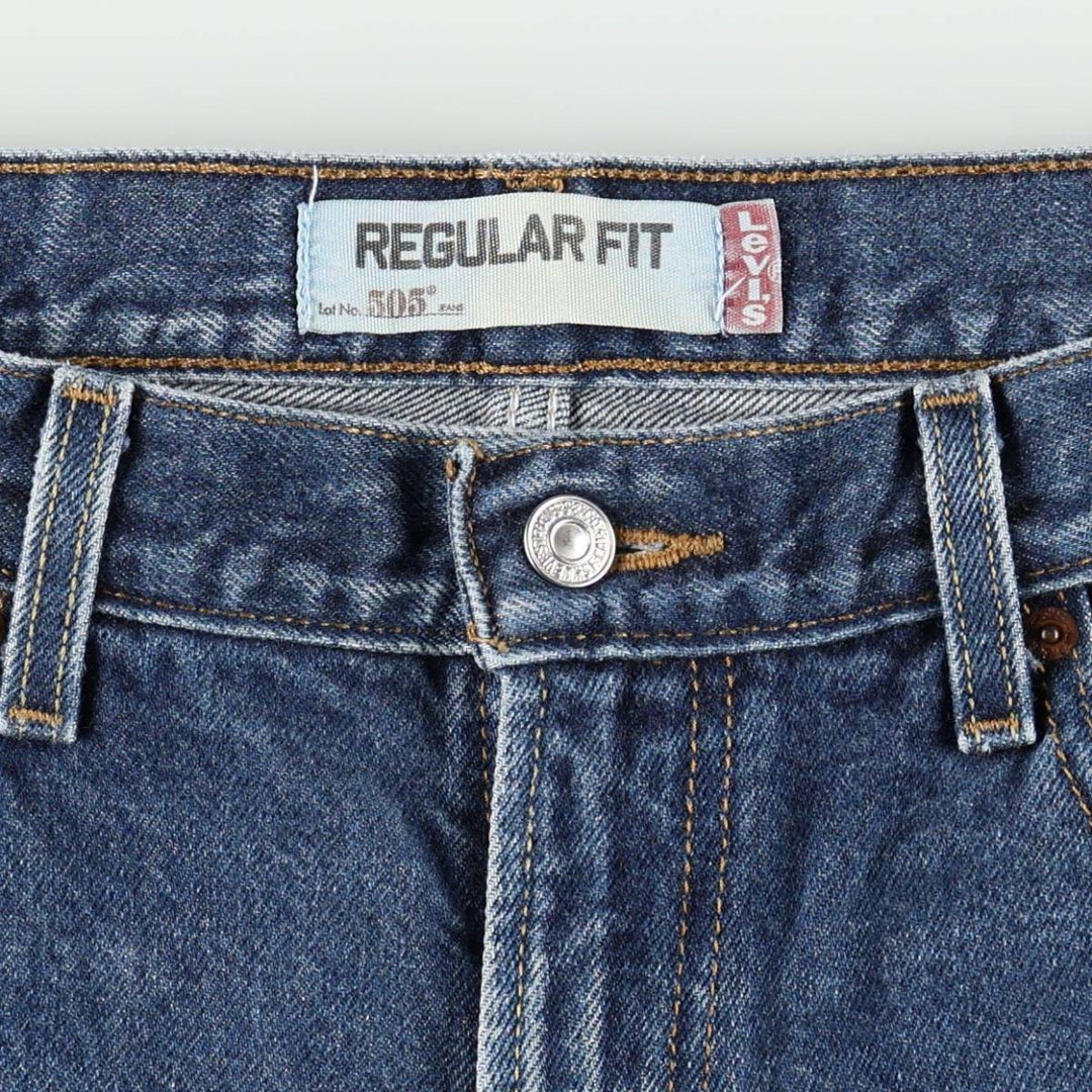 00'S Levi's 505 REGULAR FIT tapered denim pants for men, size w35 cotton blue type Vintage Second Hand
