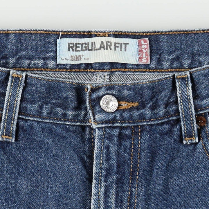 00'S Levi's 505 REGULAR FIT tapered denim pants for men, size w35 cotton blue type Vintage Second Hand