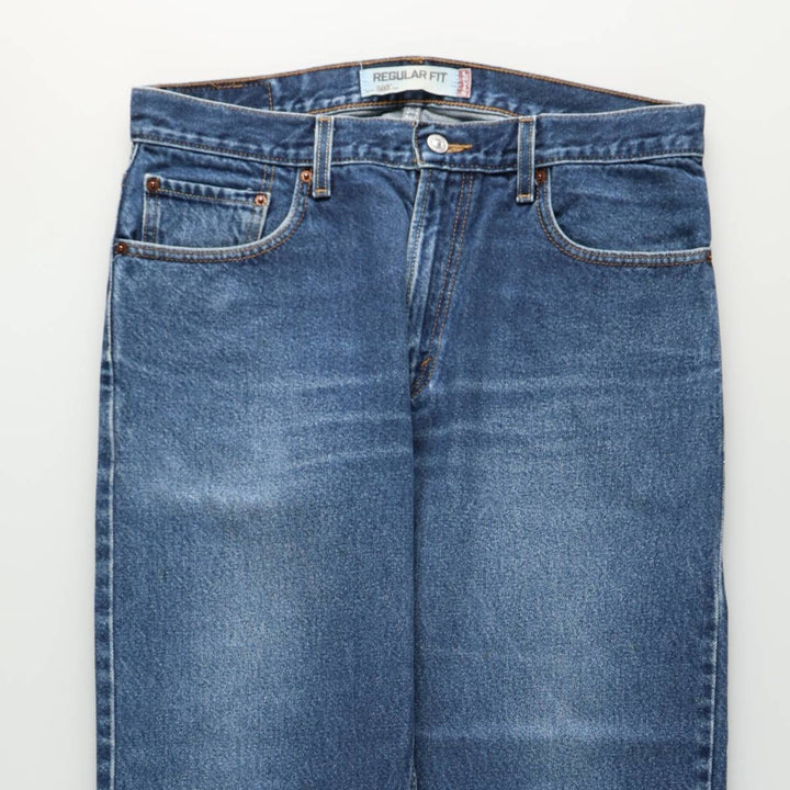 00'S Levi's 505 REGULAR FIT tapered denim pants for men, size w35 cotton blue type Vintage Second Hand