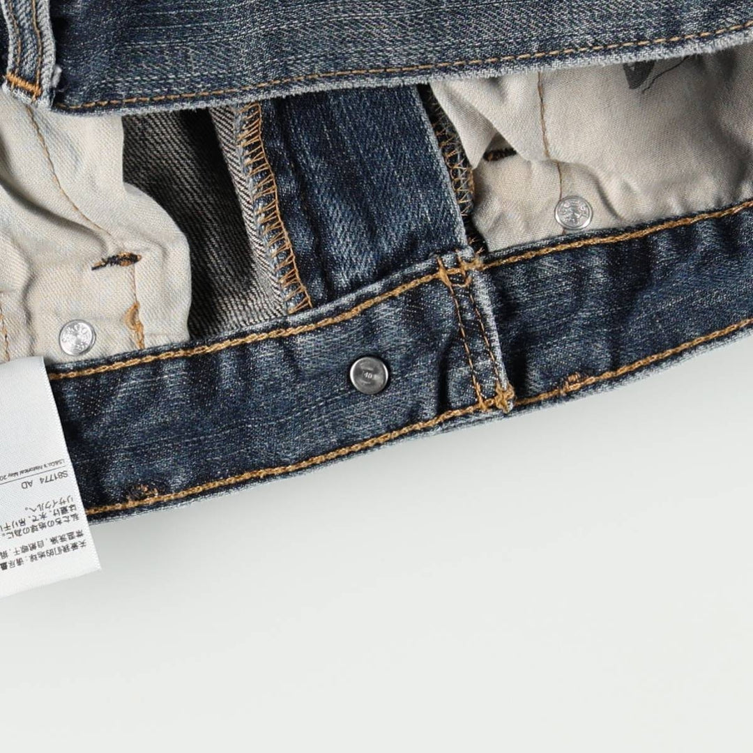 Levi's 505 tapered denim pants for men, size W34 cotton blue type Vintage Second Hand