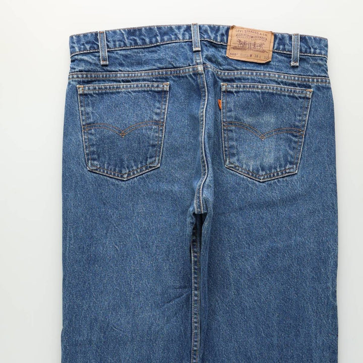 1990'S Levi's 20505-0217 Tapered Denim Pants, Orange Tab, Made in USA, Men's W37 (approx.), Vintage cotton blue type Vintage Second Hand