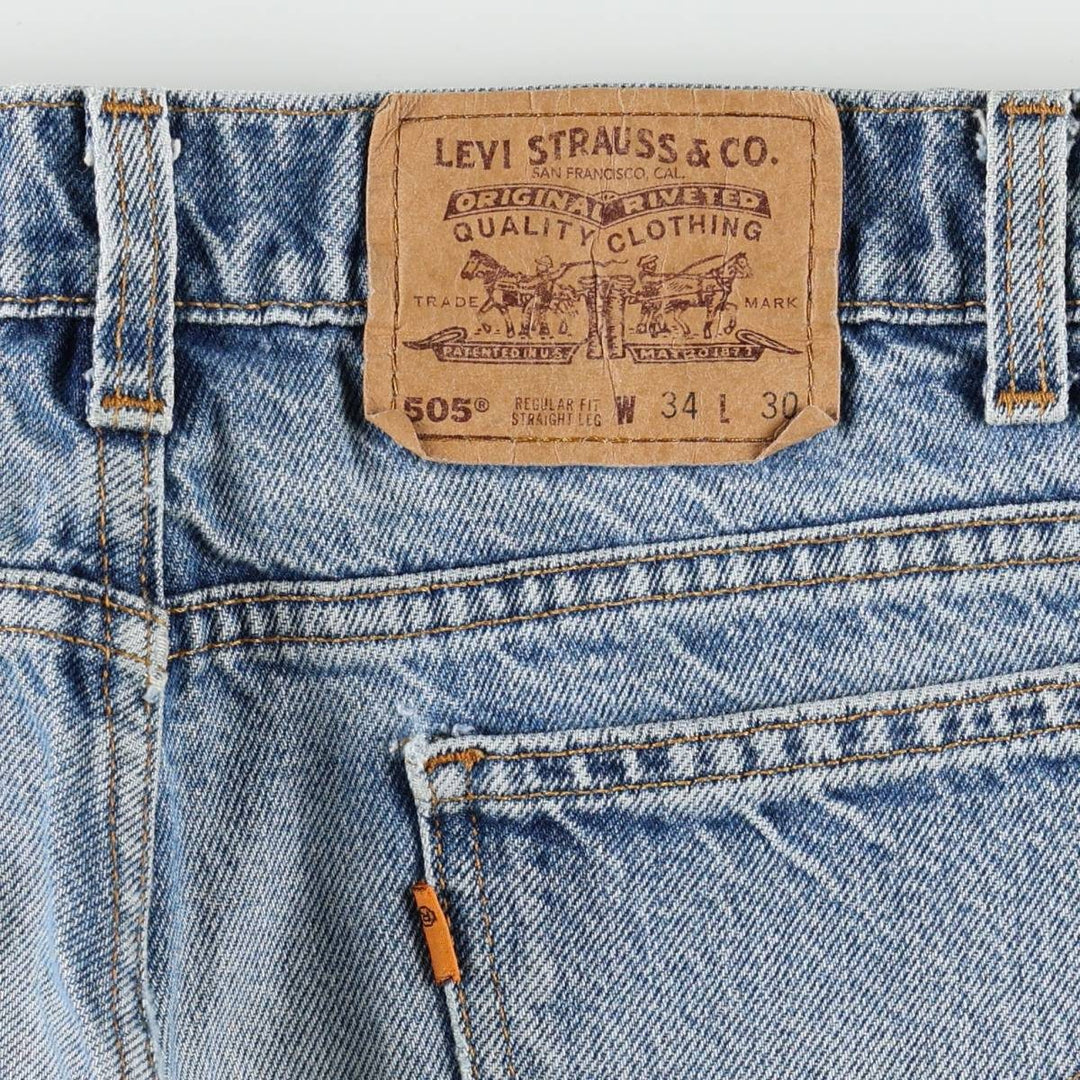 90'S Levi's 505 REGULAR FIT STRAIGHT LEG Orange Tab Tapered Denim Pants Men's W33 Vintage cotton blue type Vintage Second Hand