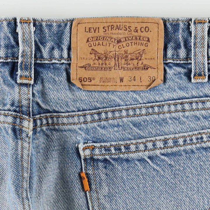 90'S Levi's 505 REGULAR FIT STRAIGHT LEG Orange Tab Tapered Denim Pants Men's W33 Vintage cotton blue type Vintage Second Hand