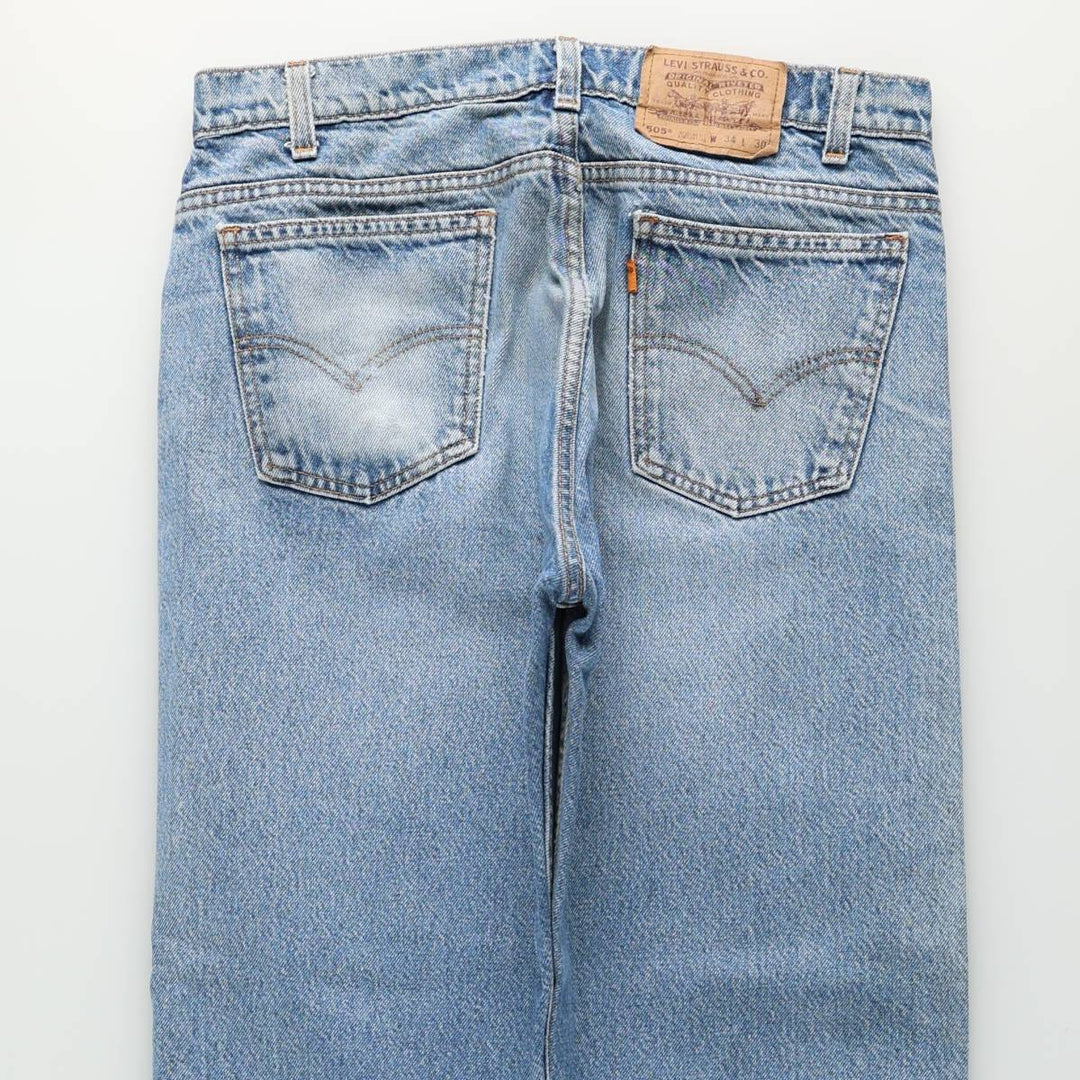 90'S Levi's 505 REGULAR FIT STRAIGHT LEG Orange Tab Tapered Denim Pants Men's W33 Vintage cotton blue type Vintage Second Hand