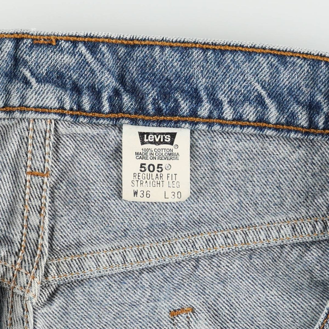 90'S Levi's 505 Regular Fit Straight Leg Orange Tab Tapered Denim Pants, Men's W35 (approx.), Vintage cotton blue type Vintage Second Hand