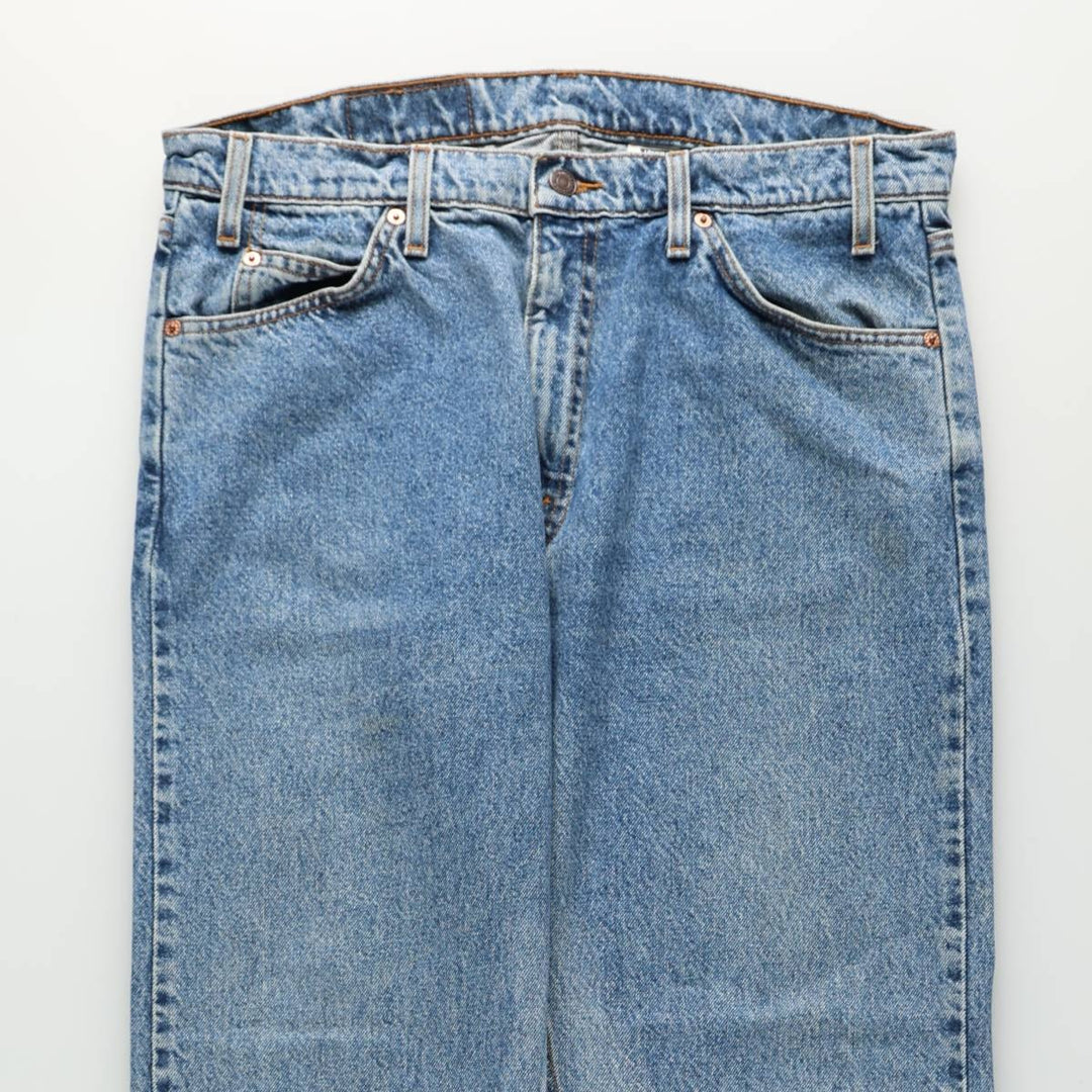 90'S Levi's 505 Regular Fit Straight Leg Orange Tab Tapered Denim Pants, Men's W35 (approx.), Vintage cotton blue type Vintage Second Hand