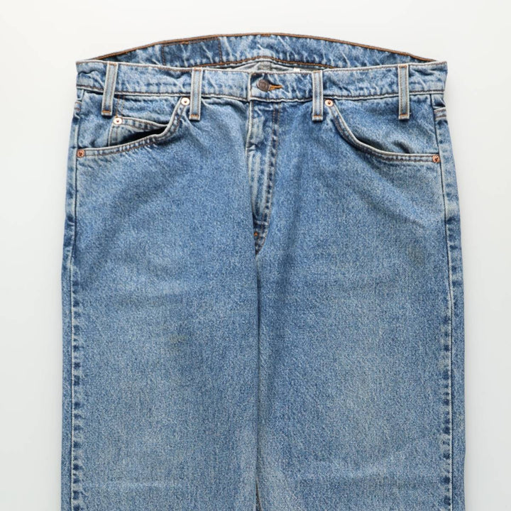 90'S Levi's 505 Regular Fit Straight Leg Orange Tab Tapered Denim Pants, Men's W35 (approx.), Vintage cotton blue type Vintage Second Hand