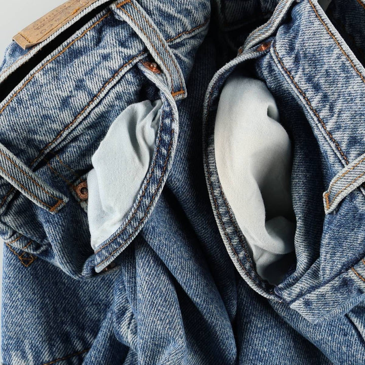 90'S Levi's 505 Regular Fit Straight Leg Orange Tab Tapered Denim Pants, Men's W35 (approx.), Vintage cotton blue type Vintage Second Hand
