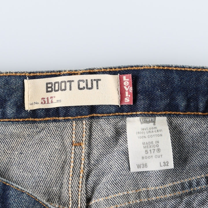 Levi's 517 Boot Cut Denim Pants, Men's, Size 36 cotton blue type Vintage Second Hand