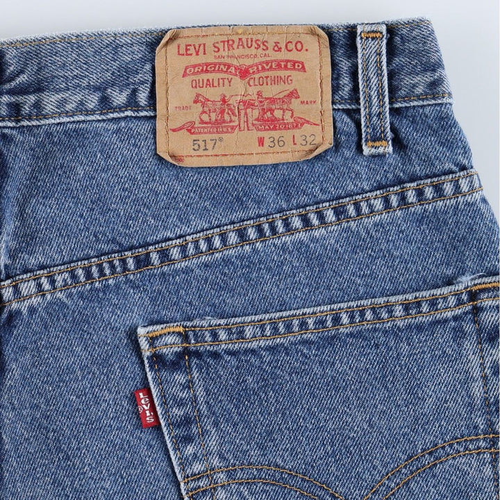 Levi's 517 BOOT CUT Bootcut denim pants for men, size w34 cotton blue type Vintage Second Hand
