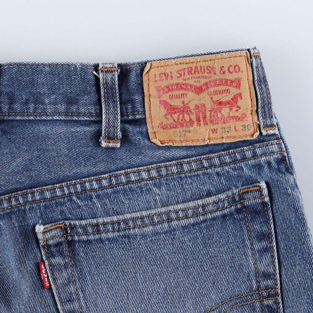 Levi's 517 Bootcut Denim Pants for Men, W33 equivalent cotton blue type Vintage Second Hand
