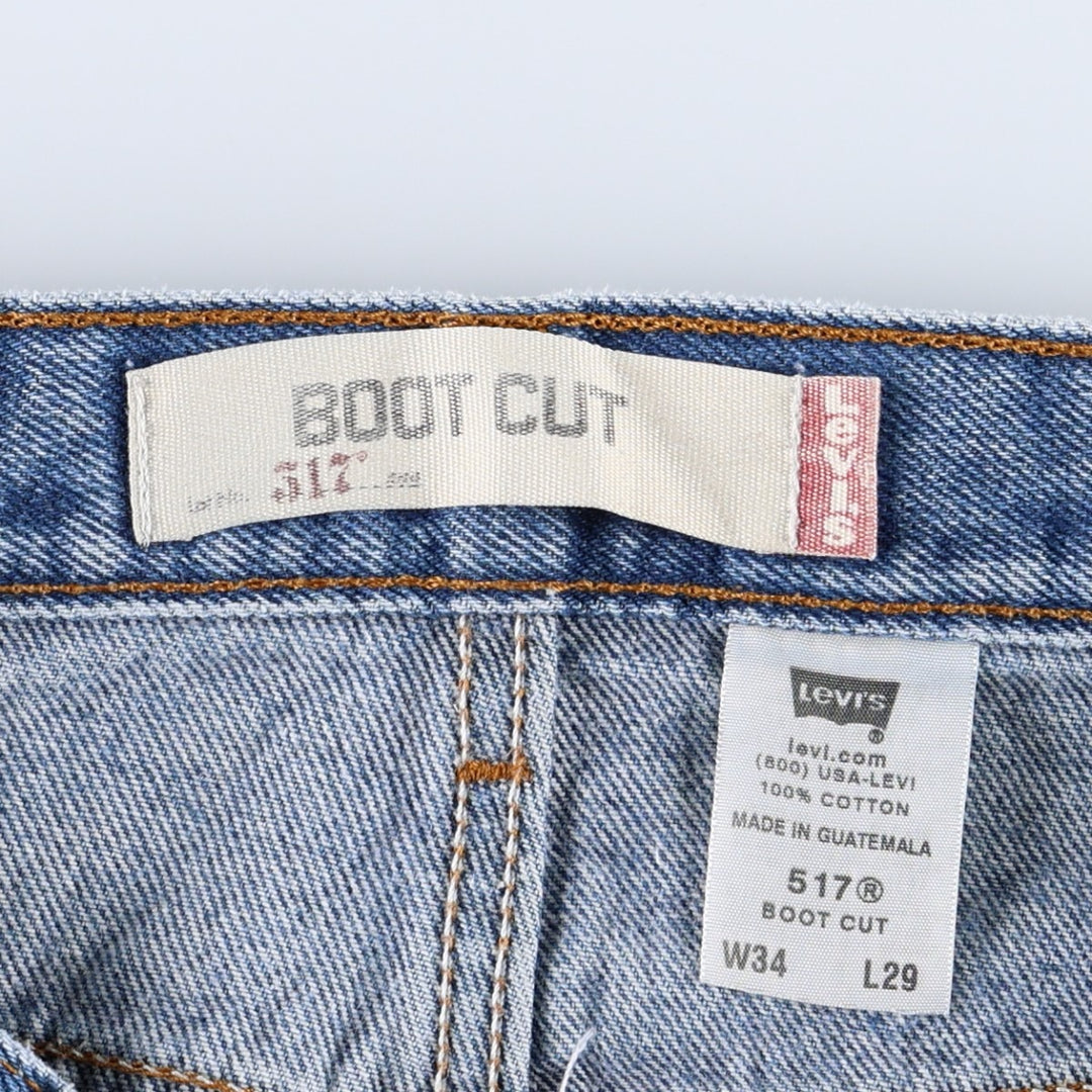 Levi's 517 BOOT CUT Bootcut denim pants for men, size w34 cotton blue type Vintage Second Hand