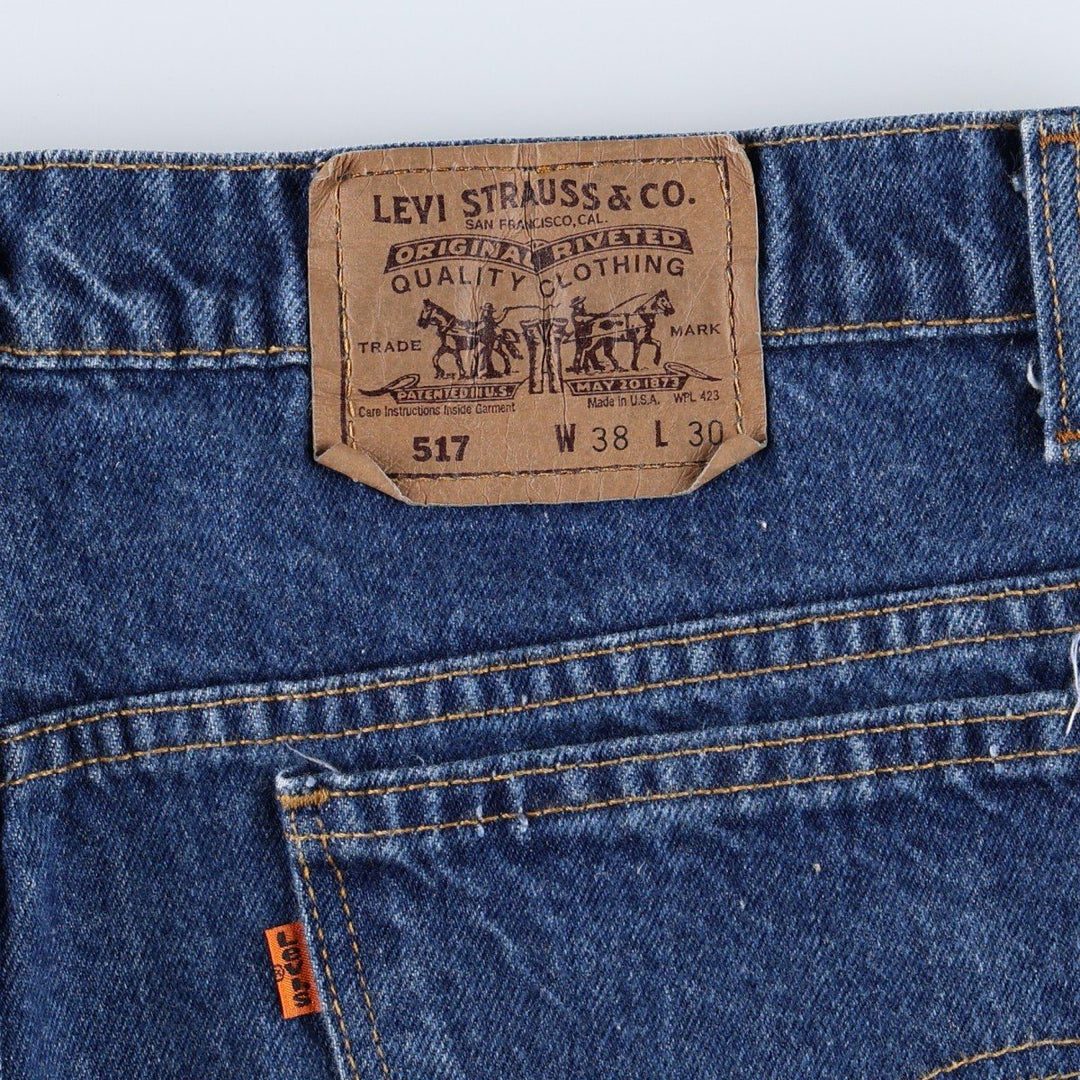 1990'S Levi's 40517-0215 Bootcut Denim Pants, Made in USA, Men's Size W36 (approx.), Vintage cotton blue type Vintage Second Hand