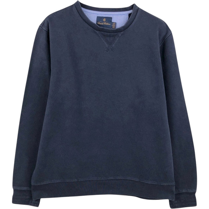 Brooks Brothers plain blank sweatshirt, men's size L (approx.) cotton navy blue type Vintage Second Hand