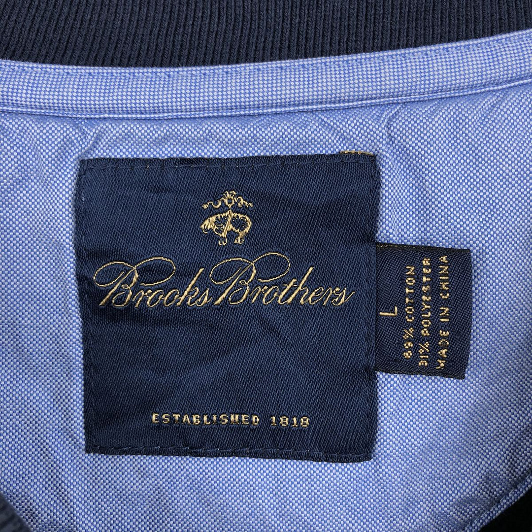 Brooks Brothers plain blank sweatshirt, men's size L (approx.) cotton navy blue type Vintage Second Hand