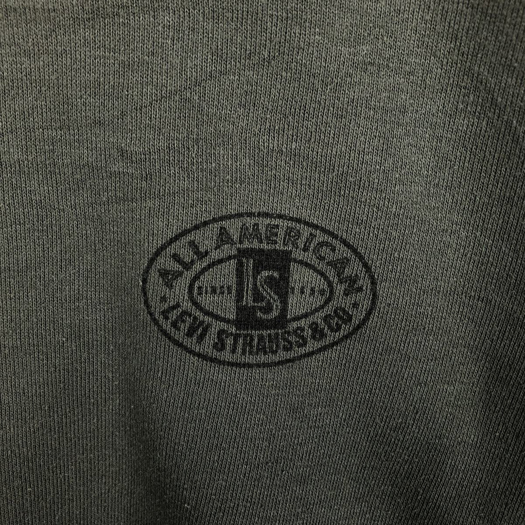 Levi's ALL AMERICAN LEVI STRAUSS & CO. High-Neck Logo Sweatshirt (Men's XL equivalent) cotton dark green Vintage Second Hand