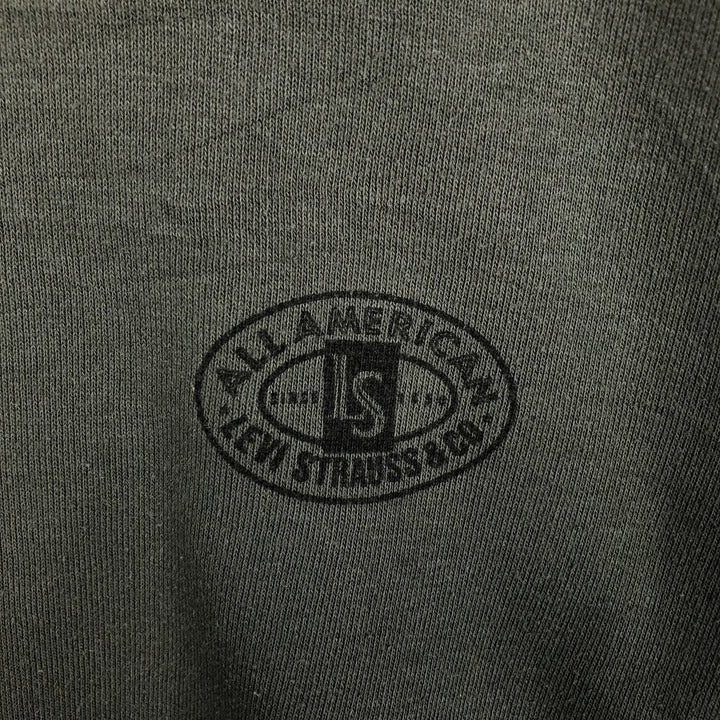 Levi's ALL AMERICAN LEVI STRAUSS & CO. High-Neck Logo Sweatshirt (Men's XL equivalent) cotton dark green Vintage Second Hand