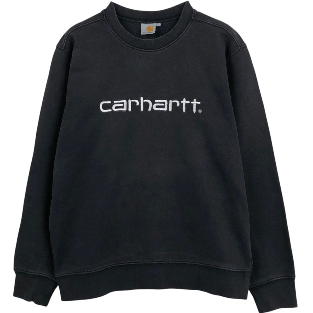 Carhartt logo sweatshirt, men's size M cotton black type Vintage Second Hand