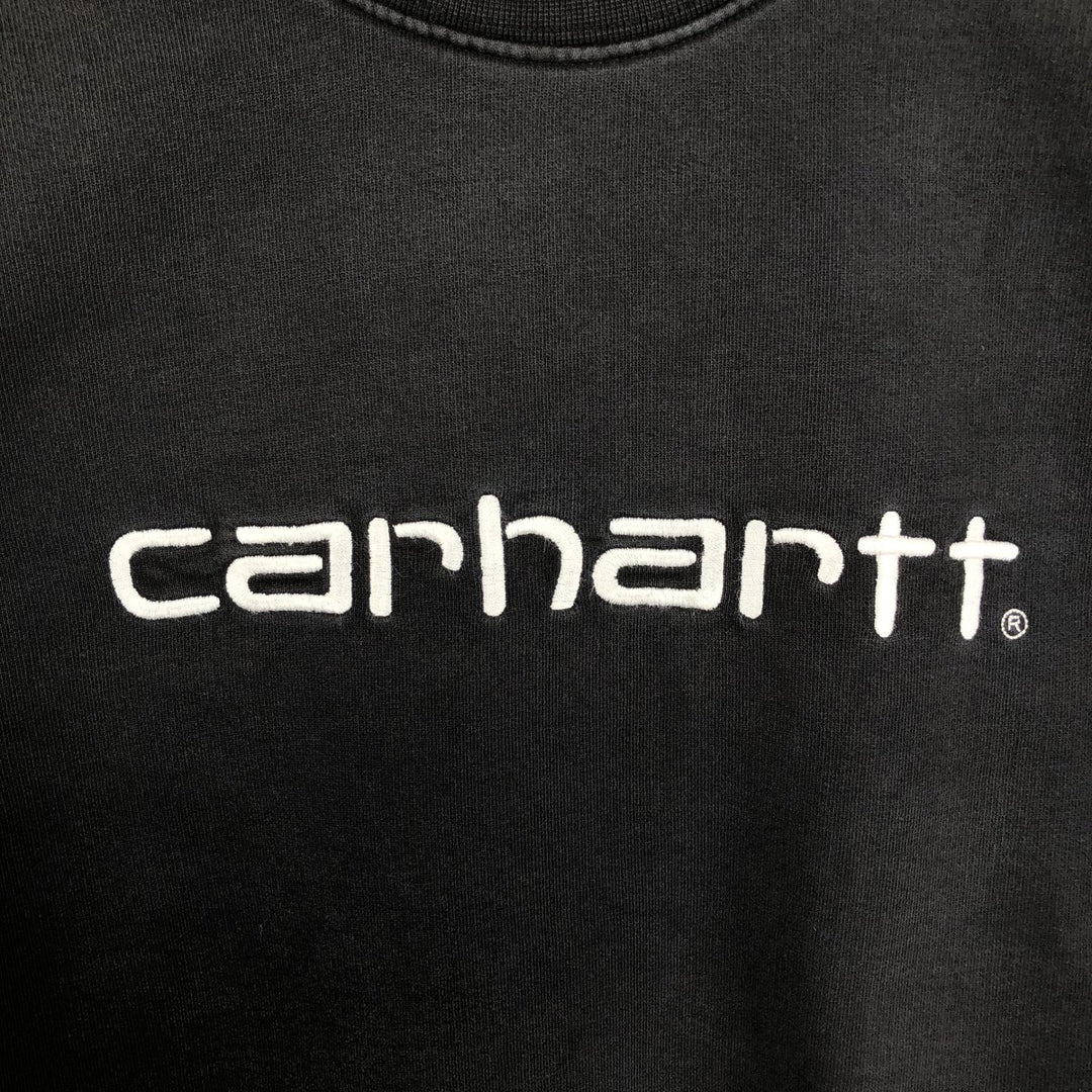 Carhartt logo sweatshirt, men's size M cotton black type Vintage Second Hand