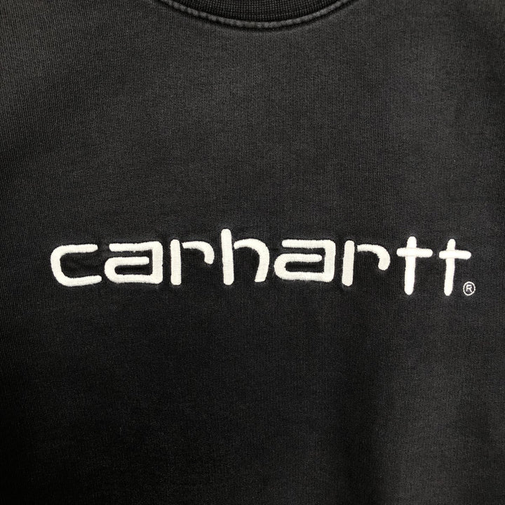 Carhartt logo sweatshirt, men's size M cotton black type Vintage Second Hand