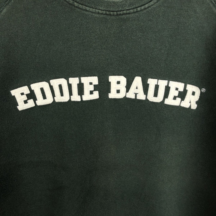 Eddie Bauer Stretch Logo Sweatshirt (Men's Size L) cotton dark green Vintage Second Hand