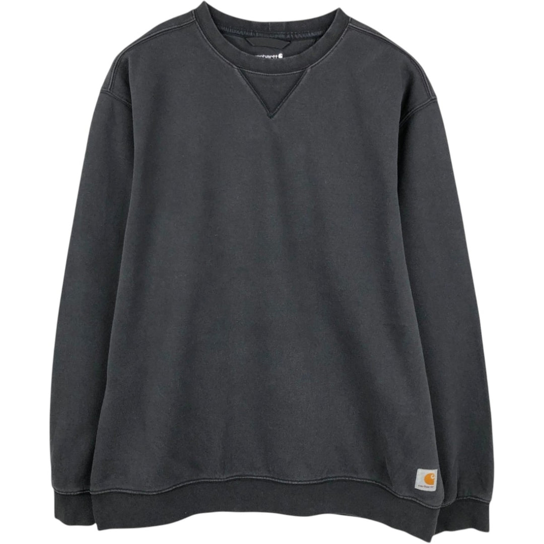 Carhartt Loose Fit Sweatshirt with One-Point Logo (Men's Size XL) cotton black type Vintage Second Hand