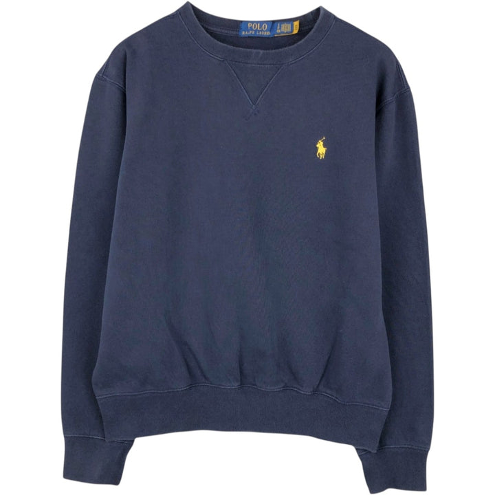 Ralph Lauren one-point logo sweatshirt, men's size S (approx.) cotton navy blue type Vintage Second Hand