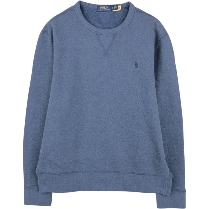 Ralph Lauren One-Point Logo Sweatshirt, Men's Size L cotton blue type Vintage Second Hand