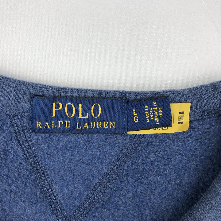 Ralph Lauren One-Point Logo Sweatshirt, Men's Size L cotton blue type Vintage Second Hand
