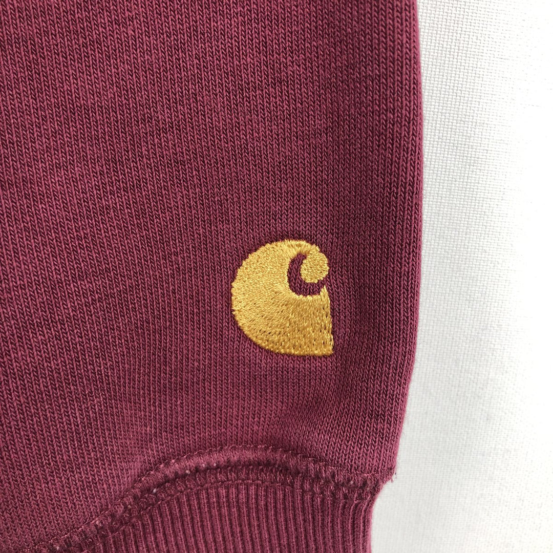 Carhartt WORK IN PROGRESS Plain Blank Sweatshirt (Men's Size L) cotton wine-red Vintage Second Hand