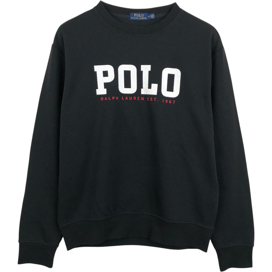 Ralph Lauren POLO RALPH LAUREN Logo sweatshirt, sweatshirt, men's size M polyester black type Vintage Second Hand