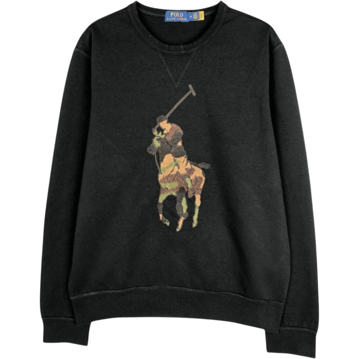 Ralph Lauren Big Pony Sweatshirt (Men's Size M) polyester black type Vintage Second Hand