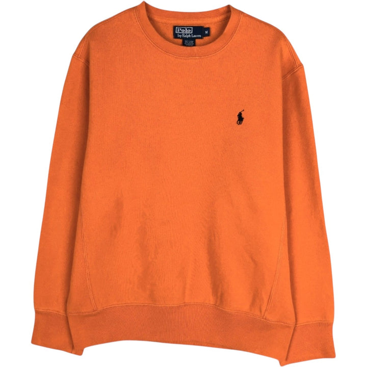 Ralph Lauren POLO by Ralph Lauren One Point Logo Sweatshirt Trainer Men's M size cotton orange type Vintage Second Hand