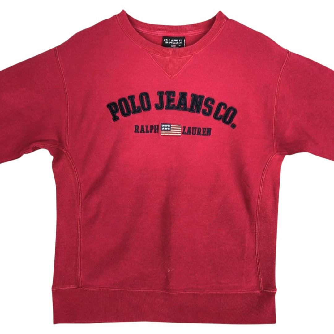 2000'S Ralph Lauren POLO JEANS COMPANY RALPH LAUREN Logo Sweatshirt (Size M, equivalent to Men's S) cotton red type Vintage Second Hand